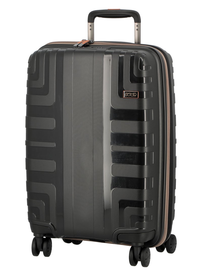 Crossline Polypropylene Hard Expandable Cabin Luggage Trolley 55cm Black