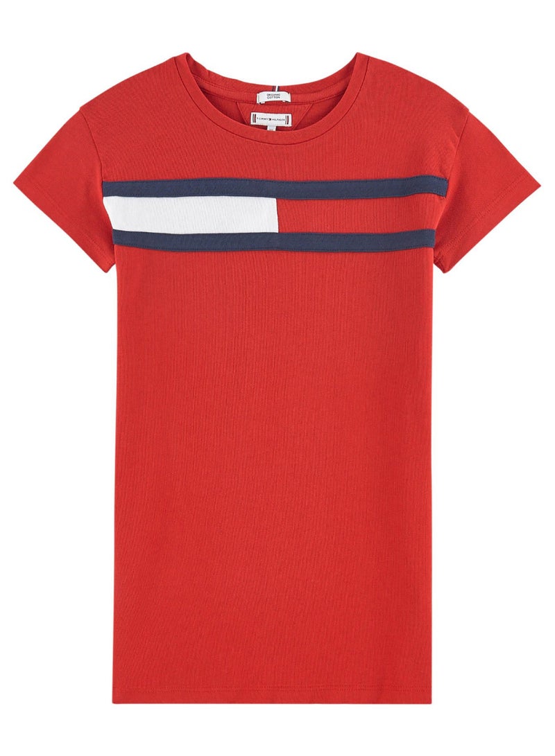 Flag Jersey Long T-Shirt Deep Crimson/Blue/White