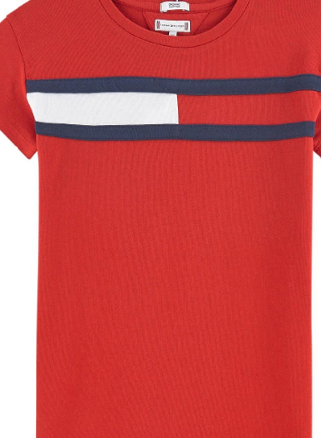 Flag Jersey Long T-Shirt Deep Crimson/Blue/White