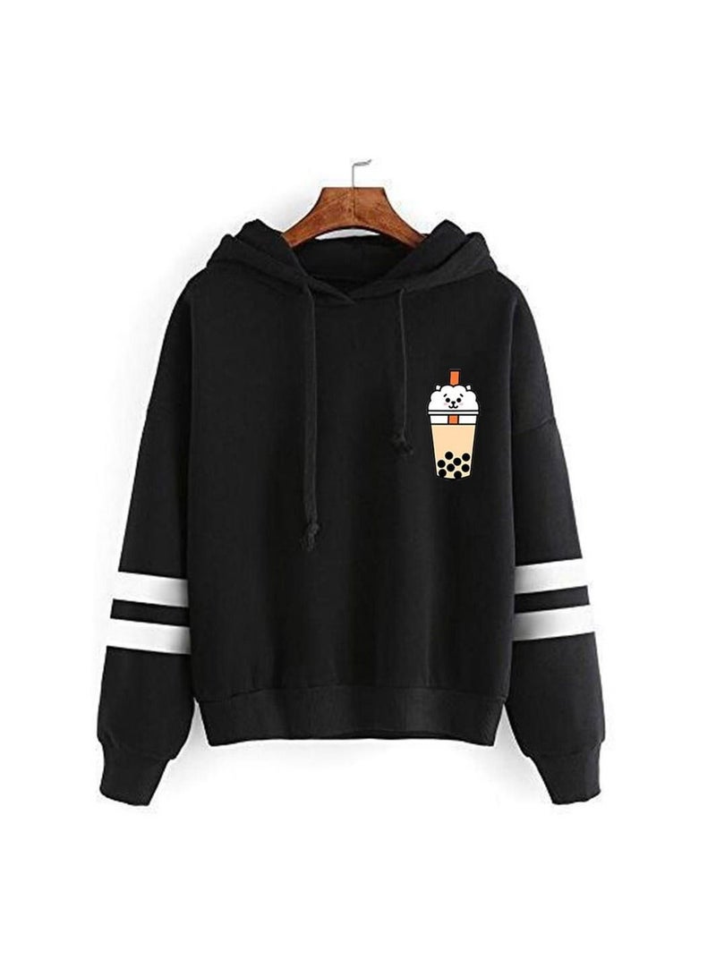 New Spring and Autumn BT21 RJ Bulletproof BTS Black Hoodie