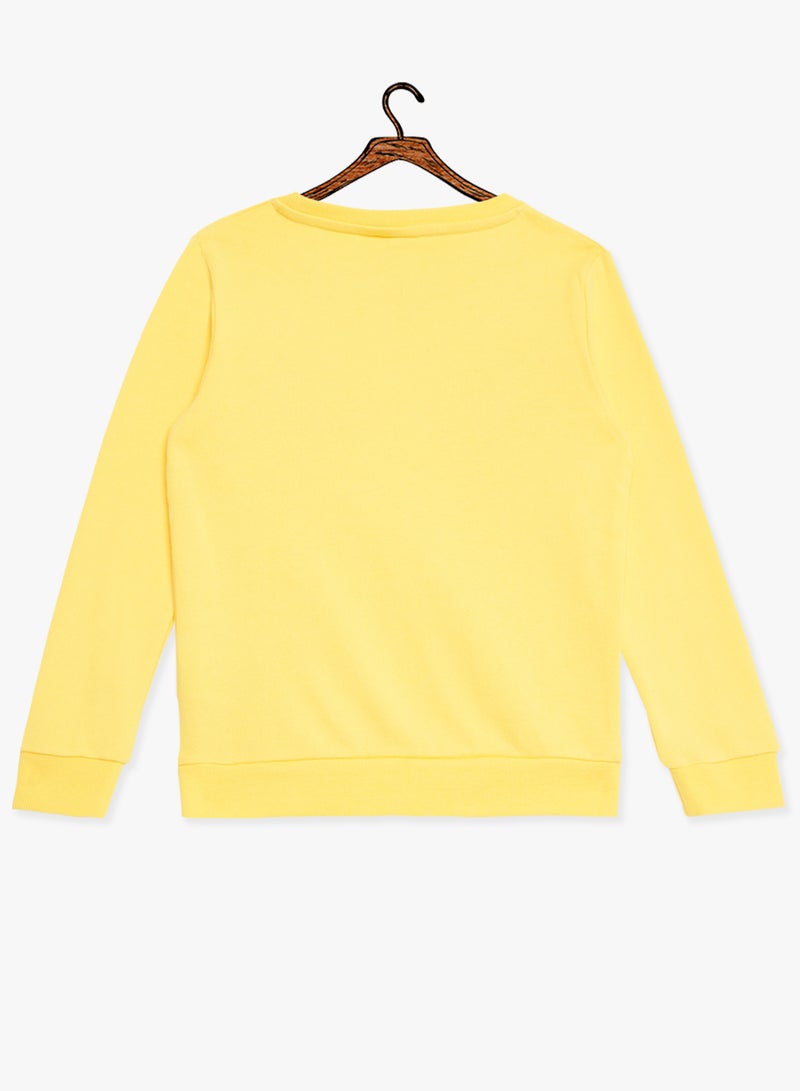 Girls Applique Sweatshirt Yellow