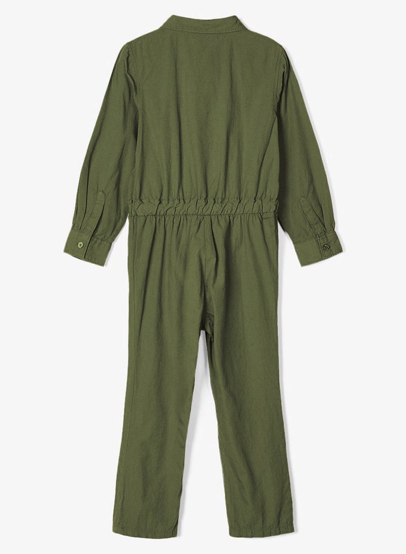 Kids Cinched Waist Jumpsuit Green