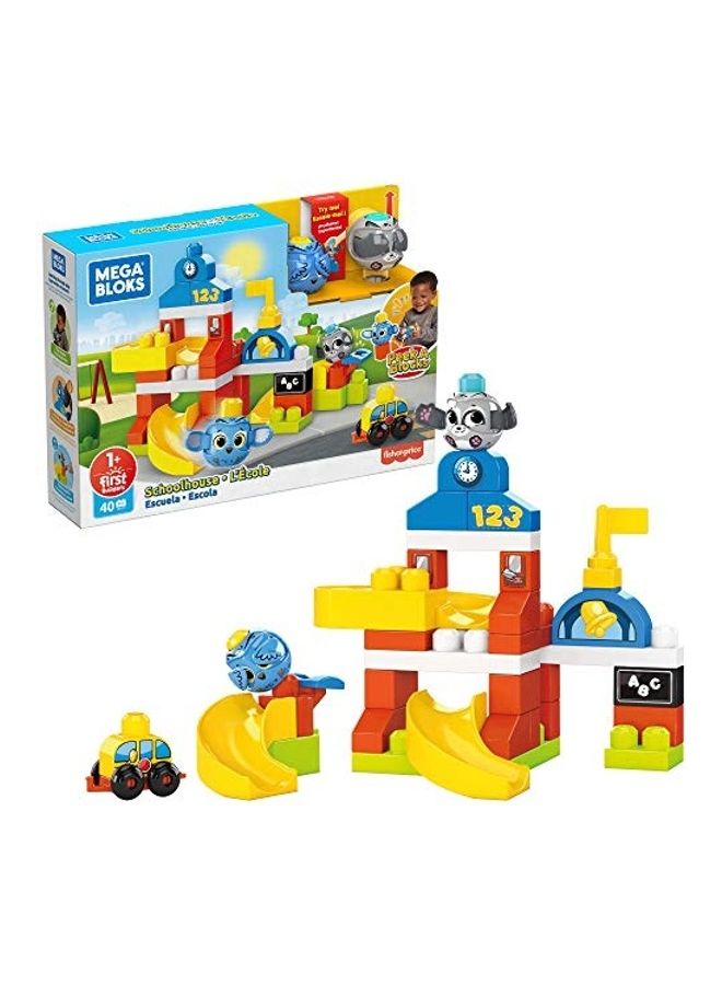 GRJ19 40-Piece Schoolhouse Preschool Building Set With Slide 40 3+ Years