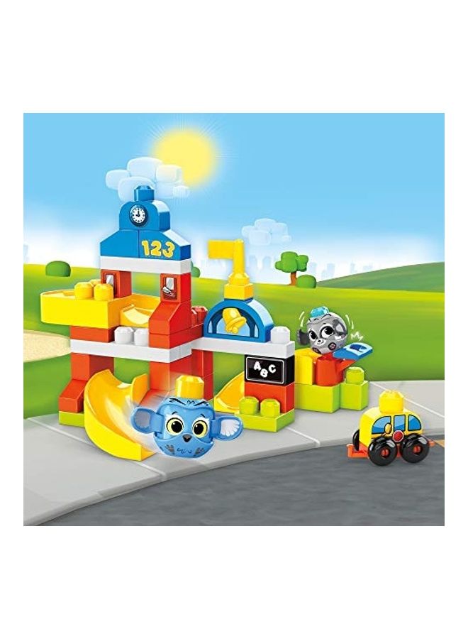 GRJ19 40-Piece Schoolhouse Preschool Building Set With Slide 40 3+ Years