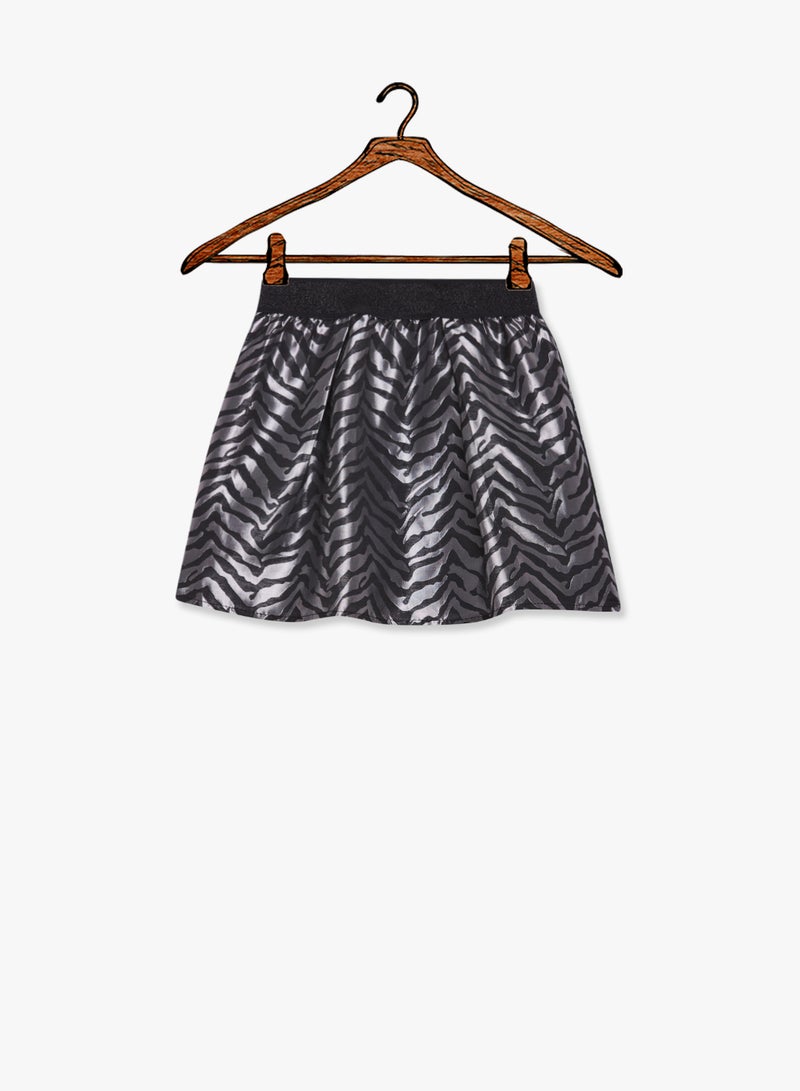 Glitter Waistband Skirt Grey