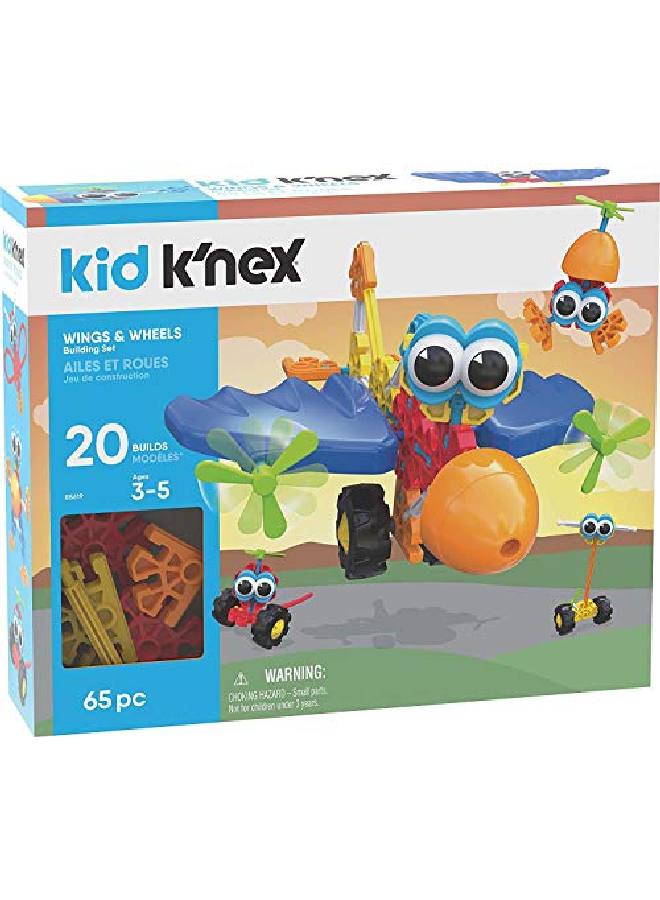 Kid Wings & Wheels Building Set 65 Pieces Ages 3+ Preschool Educational Toy