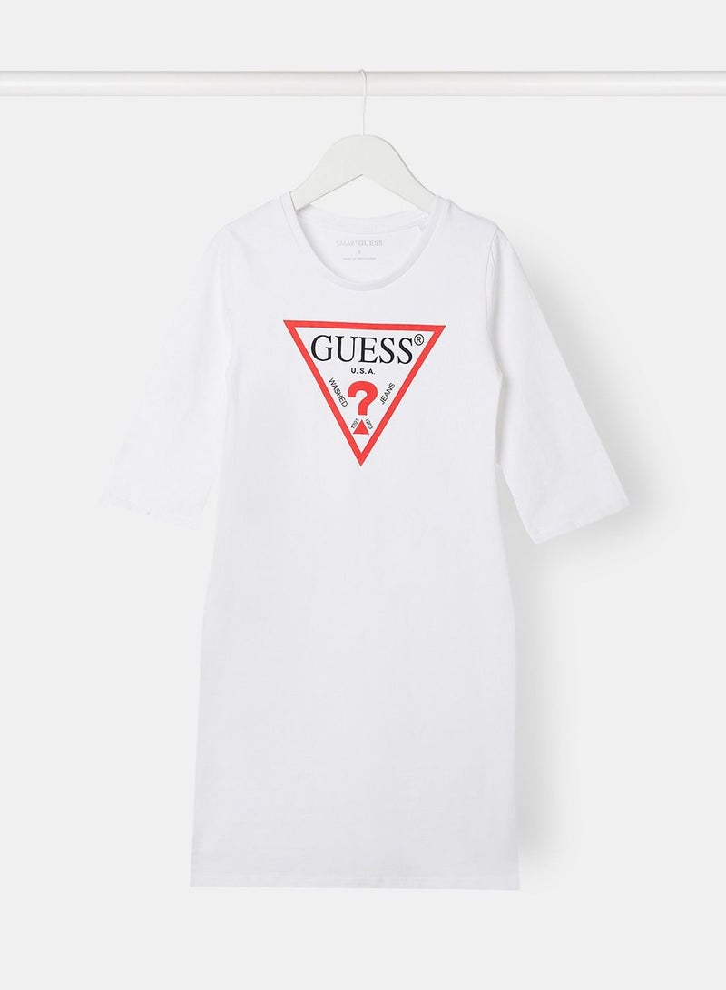 Girls Triangle Logo Dress