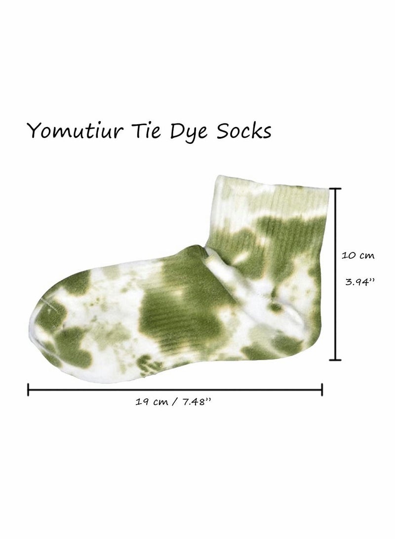 Tie Dye Elastic Socks, Colorful Patterned Funny Casual Crew Cotton Socks for Women Men Girls and Boys