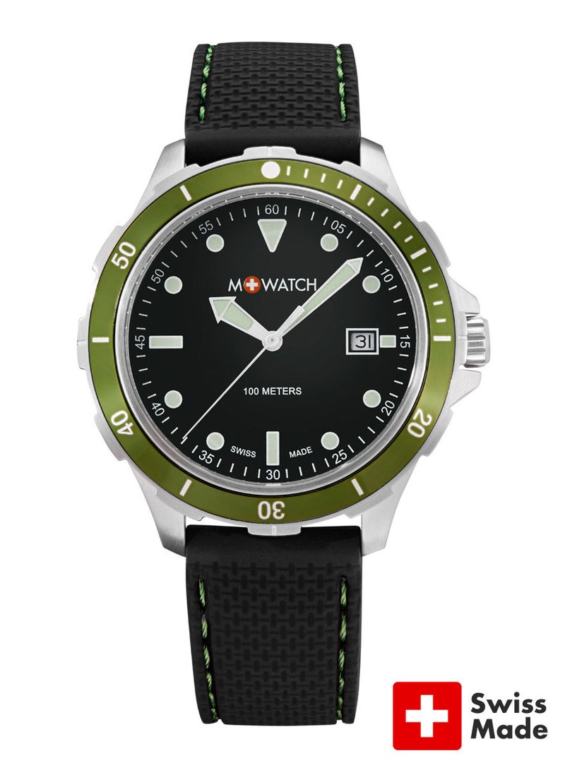Silicone Analog Wrist Watch WBX.45220.RB - 42 mm - Black