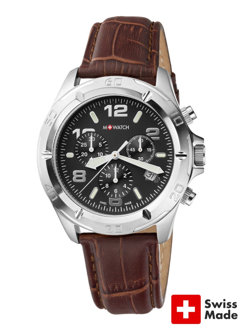 Leather Analog Wrist Watch WBD.16420.LG - 42 mm - Brown