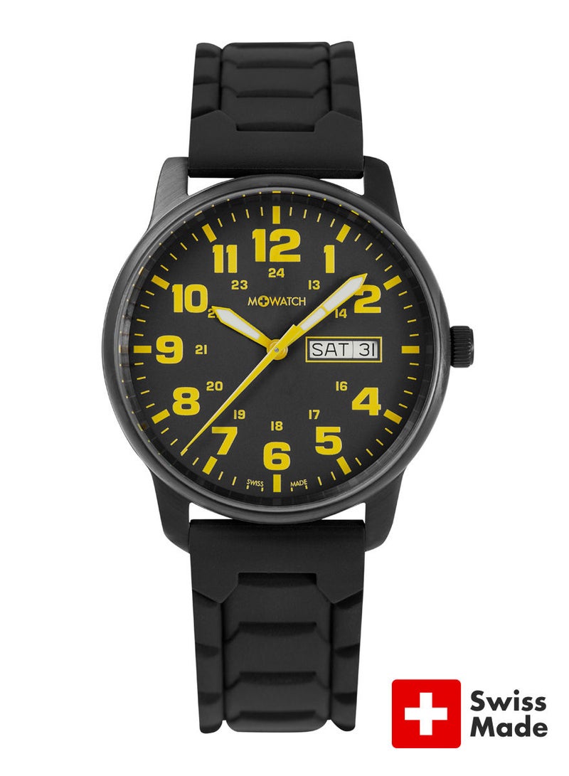 Silicone Analog Wrist Watch WBD.90320.RB - 40 mm - Black
