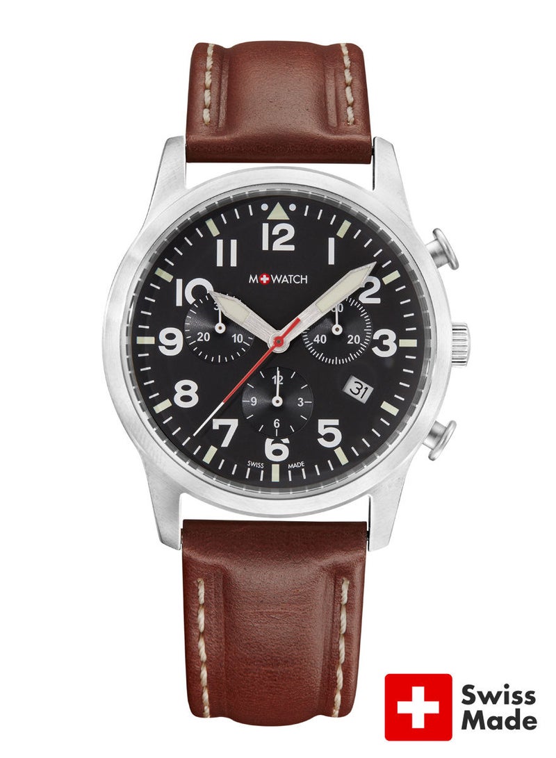 Leather Analog Wrist Watch WBL.08420.LG - 41 mm - Brown