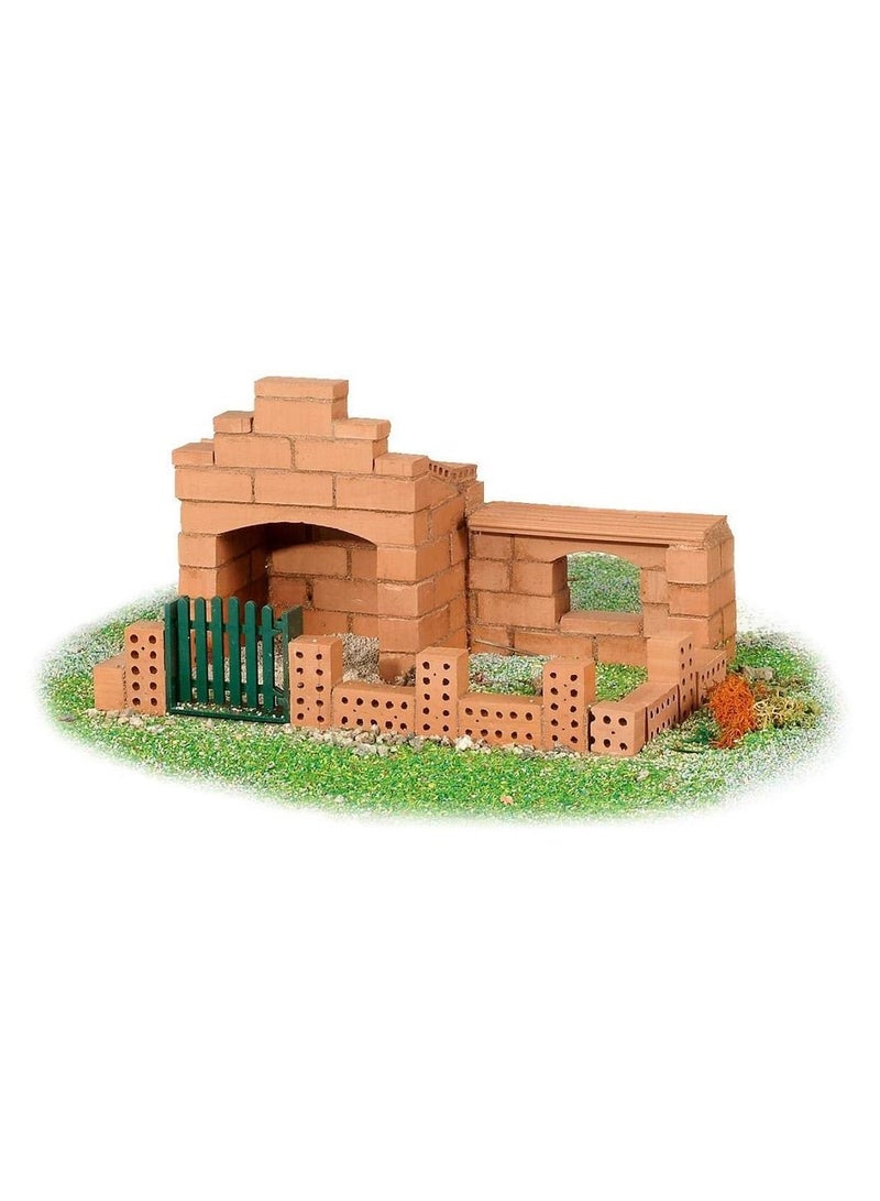 2 in 1 Small Cottage Design 85 pieces Brick Construction Set Toy STEM Building Kit with Real Bricks and Mortar Made in Germany TEI 1024