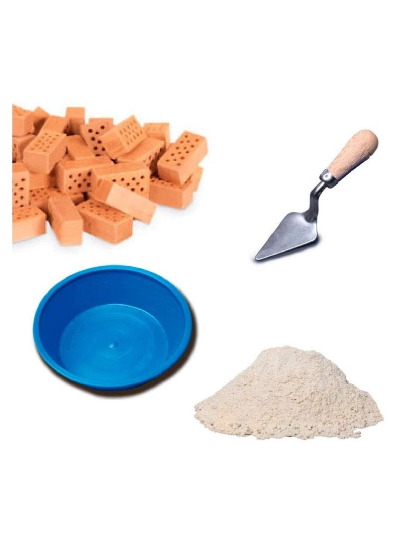 Small Family House 35 pieces Brick Construction Set Toy STEM Building Kit with Real Bricks and Mortar Made in Germany TEI 1024