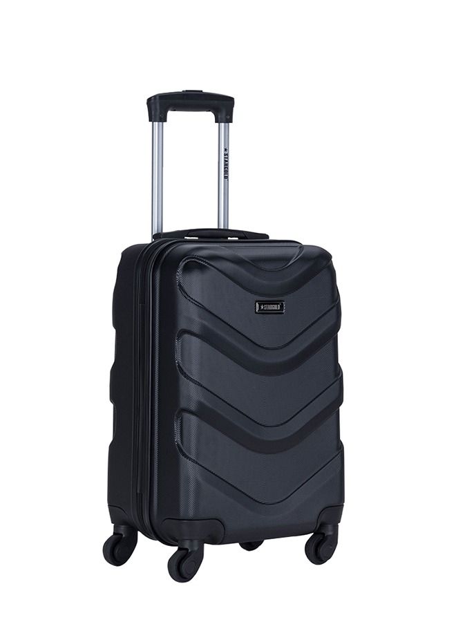 Single Hardside Spinner ABS Trolley Luggage With Number Lock Dark Black 20 Inches