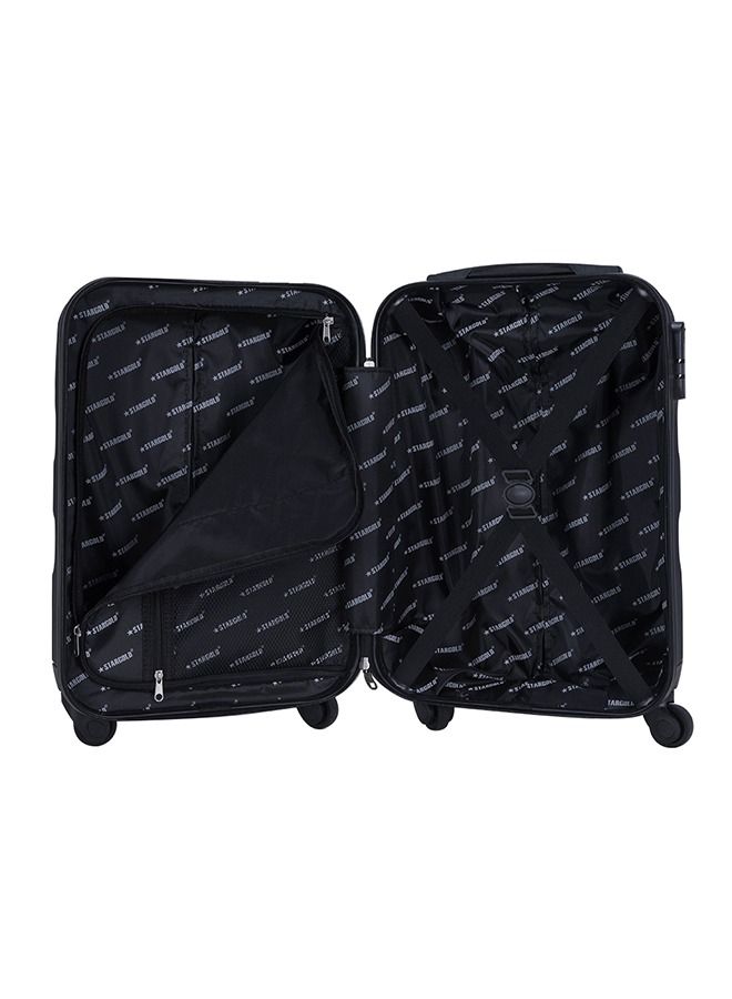 Single Hardside Spinner ABS Trolley Luggage With Number Lock Dark Black 20 Inches