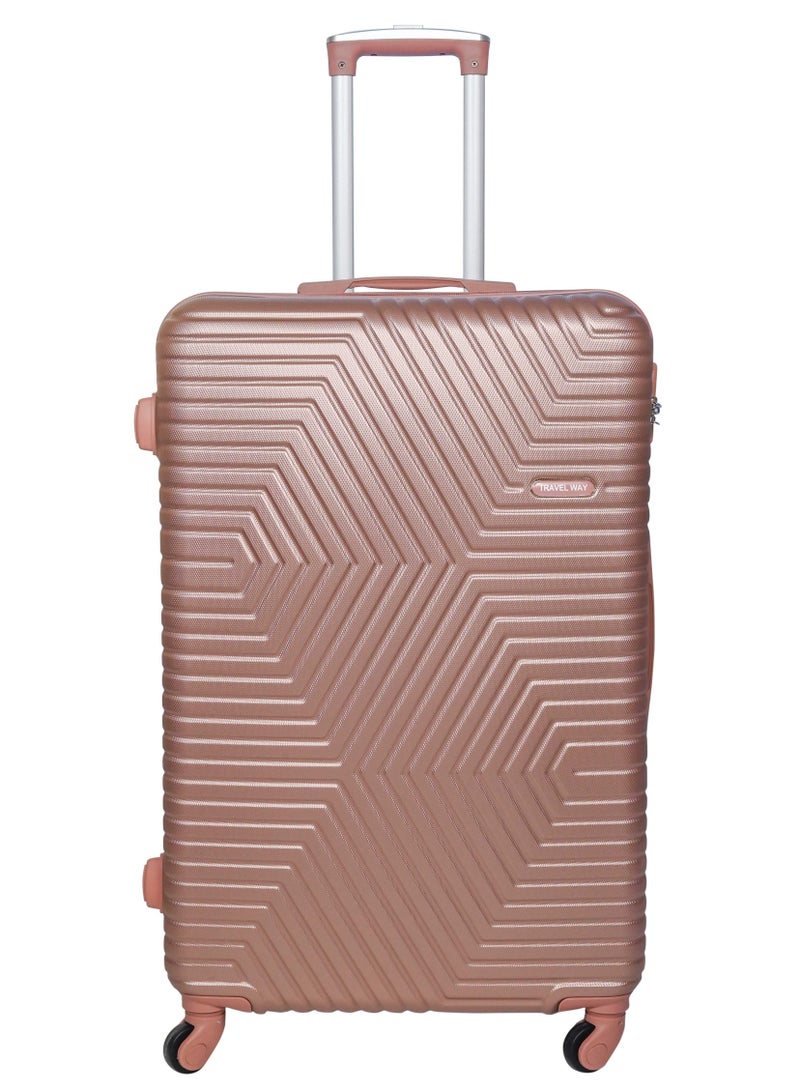 TravelWay Lightweight Carryon Luggage Bag - Hardshell Suitcase Spinner Luggage for Travel | ABS Luggage with 4 Spinner Wheels (Rose Gold, 20 Inches (51 cm))