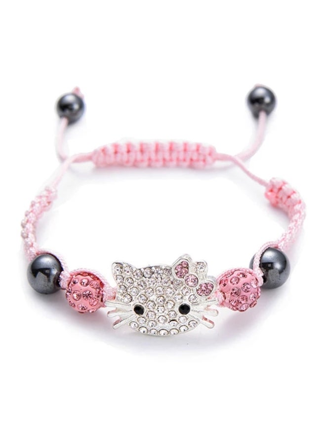 Bracelet and hat  for girls birthday gift pink   kitty rope pink