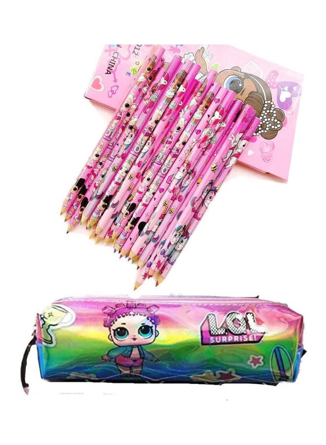 School pencil case kids girls gift holidays home organize decor and 12 colors set multicolour