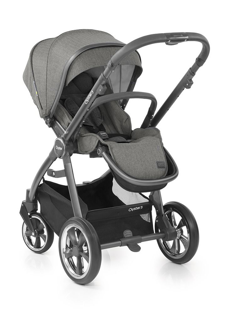 Babystyle Oyster 3 Premium Compact Fold Baby Stroller From Birth to 22 Kg -Mercury City Grey