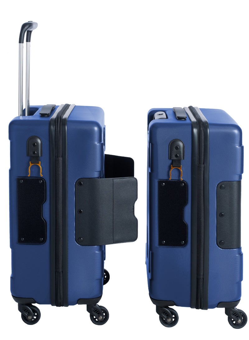 TACH V3 Connectable Hardcase Carry on Luggage with TSA Lock and Water Bottle Holder 22 Inch Midnight Blue