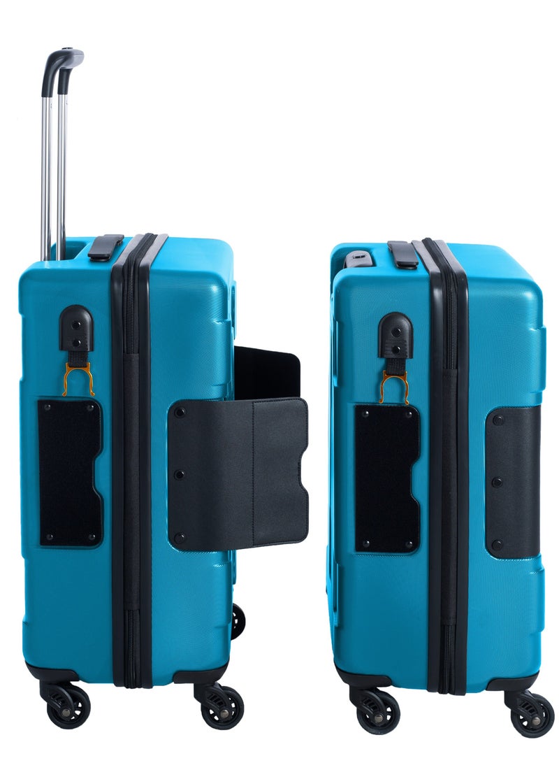 TACH V3 Connectable Hard Case Carry on Luggage with TSA Lock and Water Bottle Holder 22 Inch Sky Blue