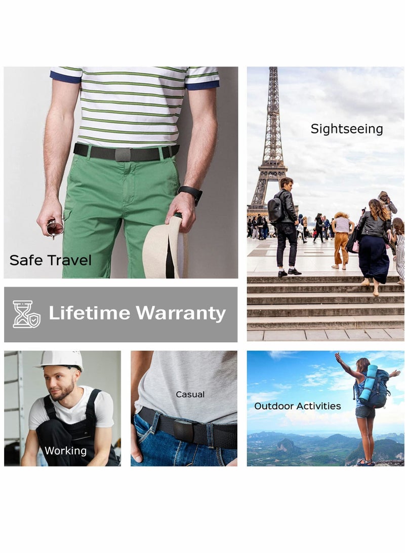 Money Belt for Men, Travel Security Belt with Hidden Money Compartment Pocket