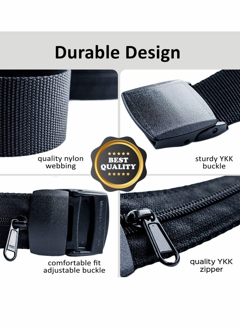 Money Belt for Men, Travel Security Belt with Hidden Money Compartment Pocket