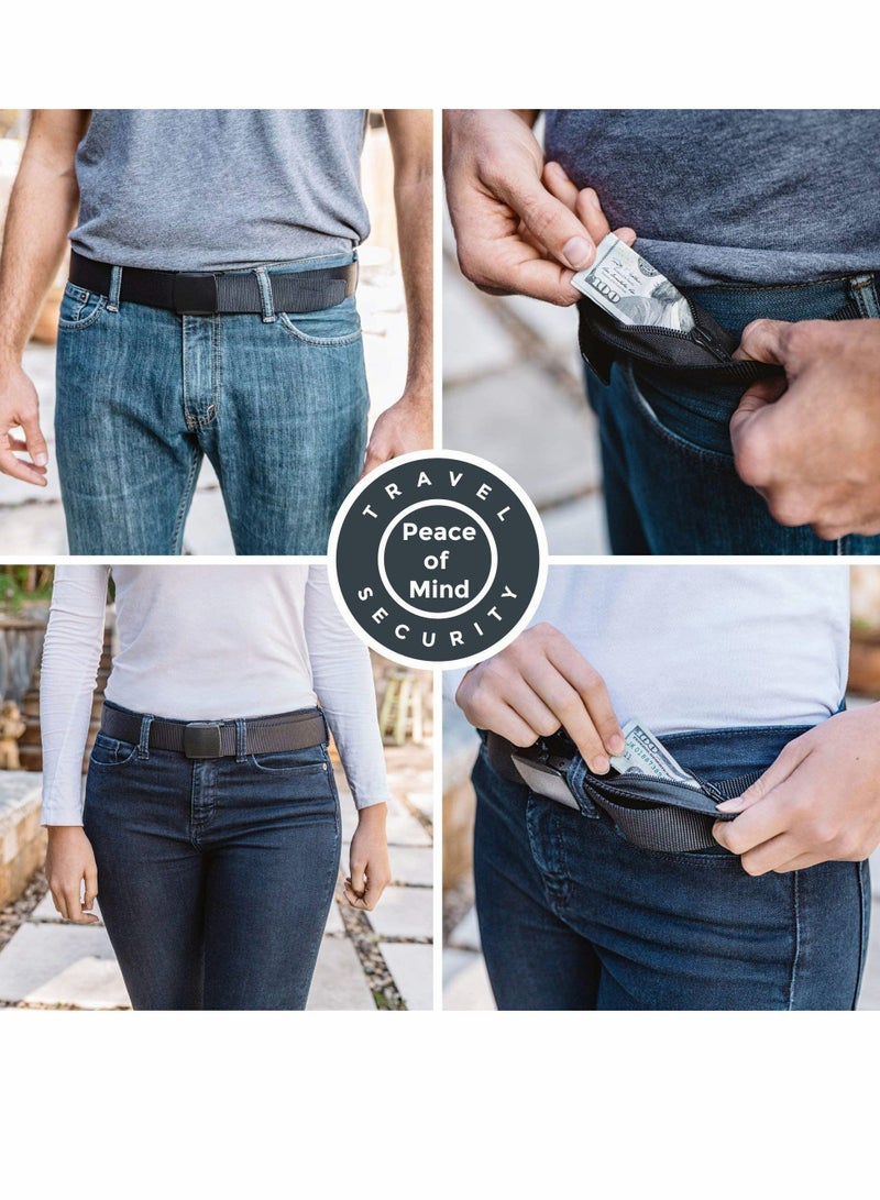 Money Belt for Men, Travel Security Belt with Hidden Money Compartment Pocket