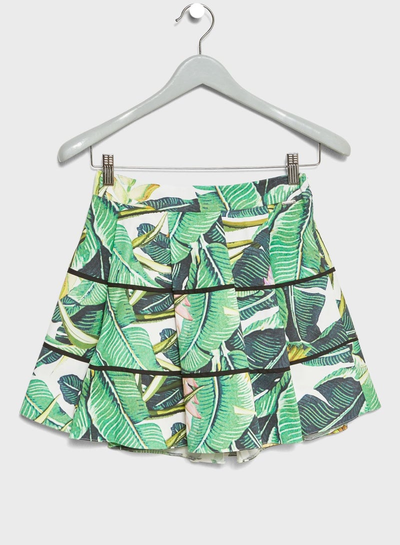 Teen Leaf Printed Skirt Prints