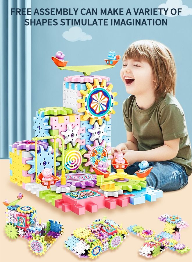 83 Pcs Building Blocks Kits Electric Building Block Paradise STEM Toys Educational Construction Toys for Preschool Kids Boys and Girls, Creativity Building Blocks Set Kids Toys