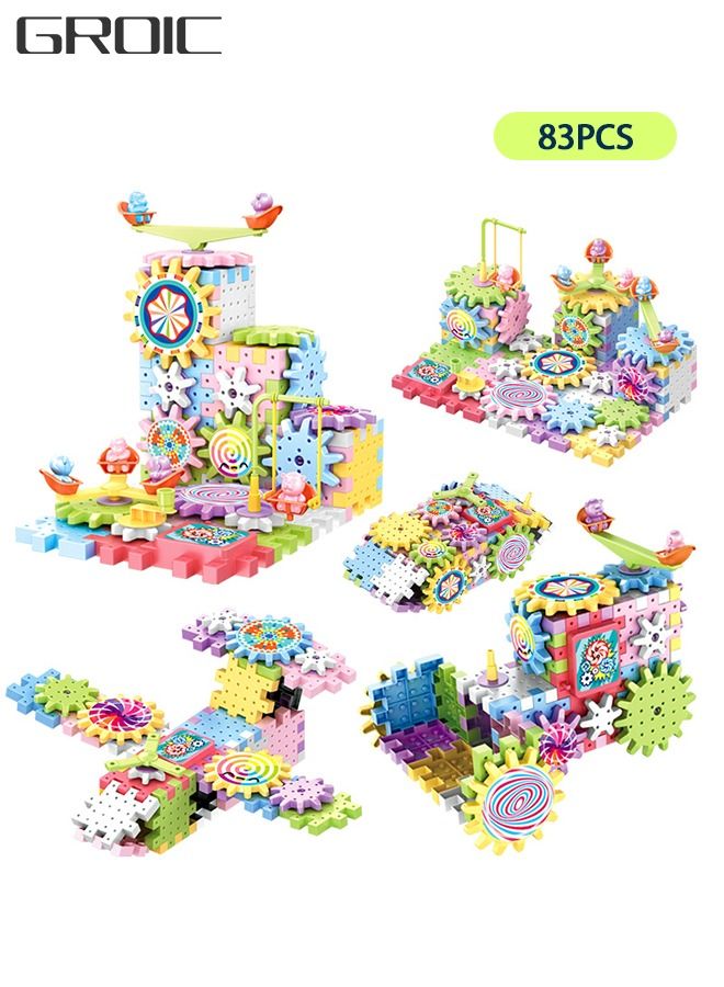 83 Pcs Building Blocks Kits Electric Building Block Paradise STEM Toys Educational Construction Toys for Preschool Kids Boys and Girls, Creativity Building Blocks Set Kids Toys
