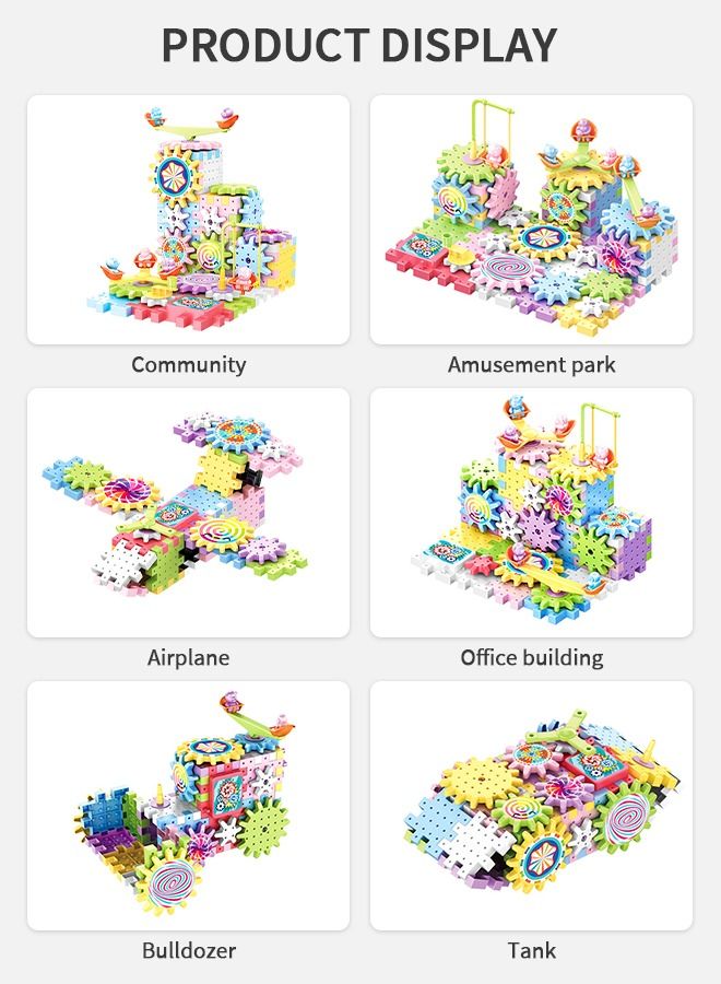 83 Pcs Building Blocks Kits Electric Building Block Paradise STEM Toys Educational Construction Toys for Preschool Kids Boys and Girls, Creativity Building Blocks Set Kids Toys