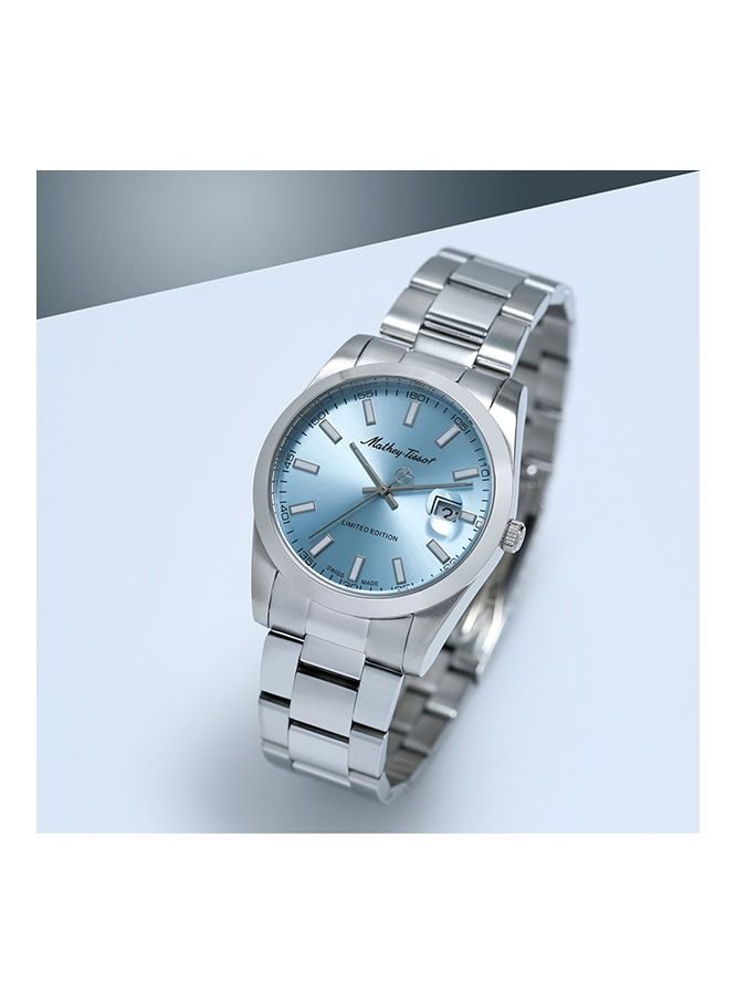 Men's Mathy I LE Stainless Steel Blue Dial Swiss Watch h451bu