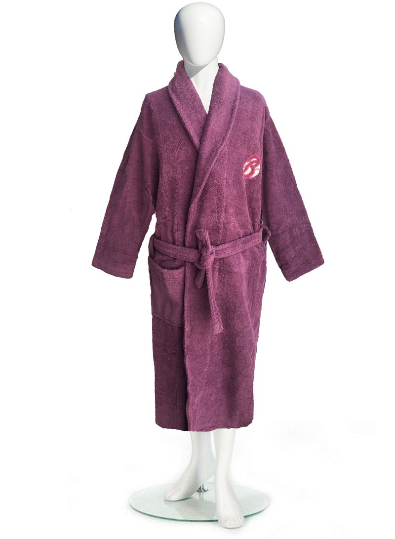 Cotton bathrobe with a pocket for unisex, 100% Egyptian cotton, ultra-soft, highly water-absorbent, color-fast and modern, ideal for daily use, resorts and spas S