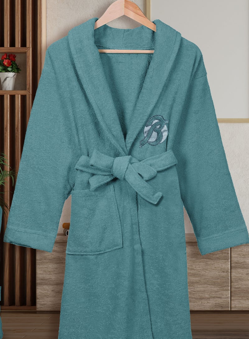 Cotton bathrobe with a pocket for unisex, 100% Egyptian cotton, ultra-soft, highly water-absorbent, color-fast and modern, ideal for daily use, resorts and spas. L