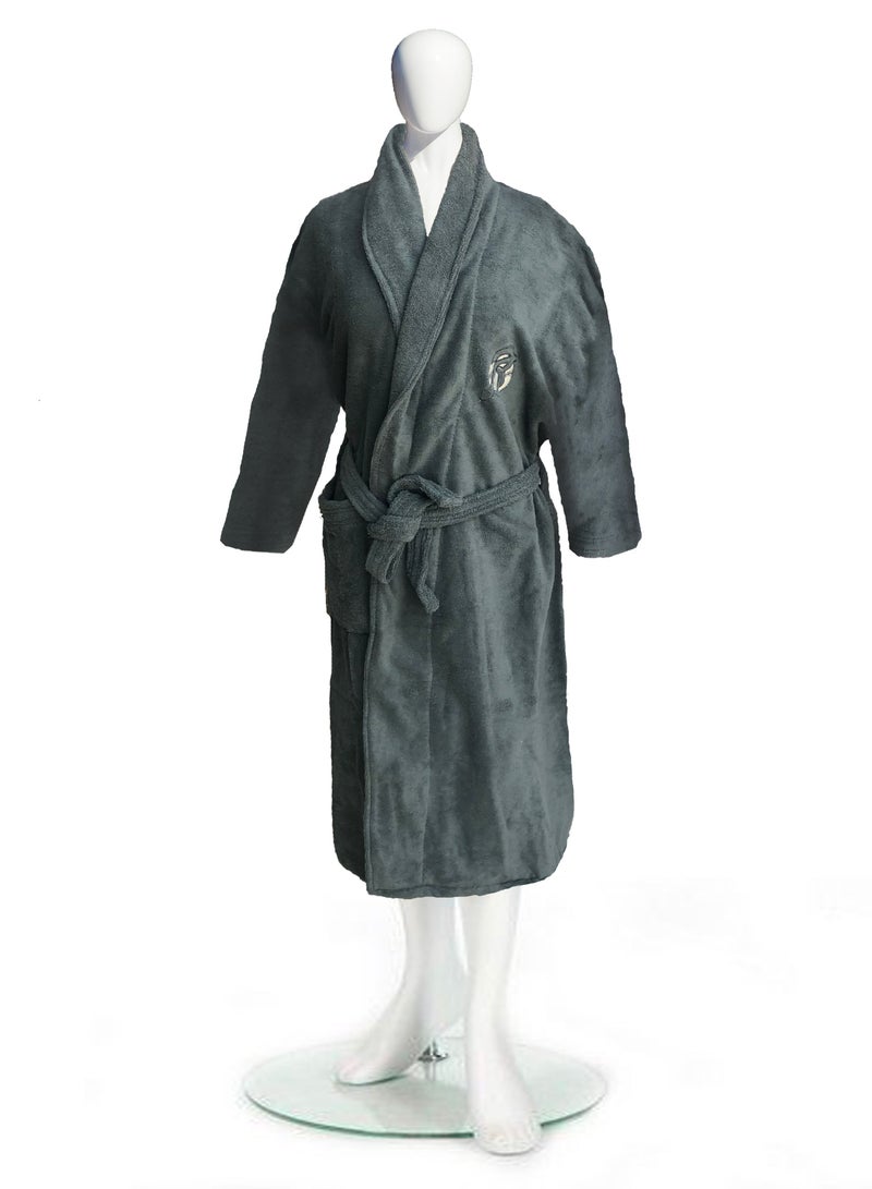 Cotton bathrobe with a pocket for unisex, 100% Egyptian cotton, ultra-soft, highly water-absorbent, color-fast and modern, ideal for daily use, resorts and spas. L