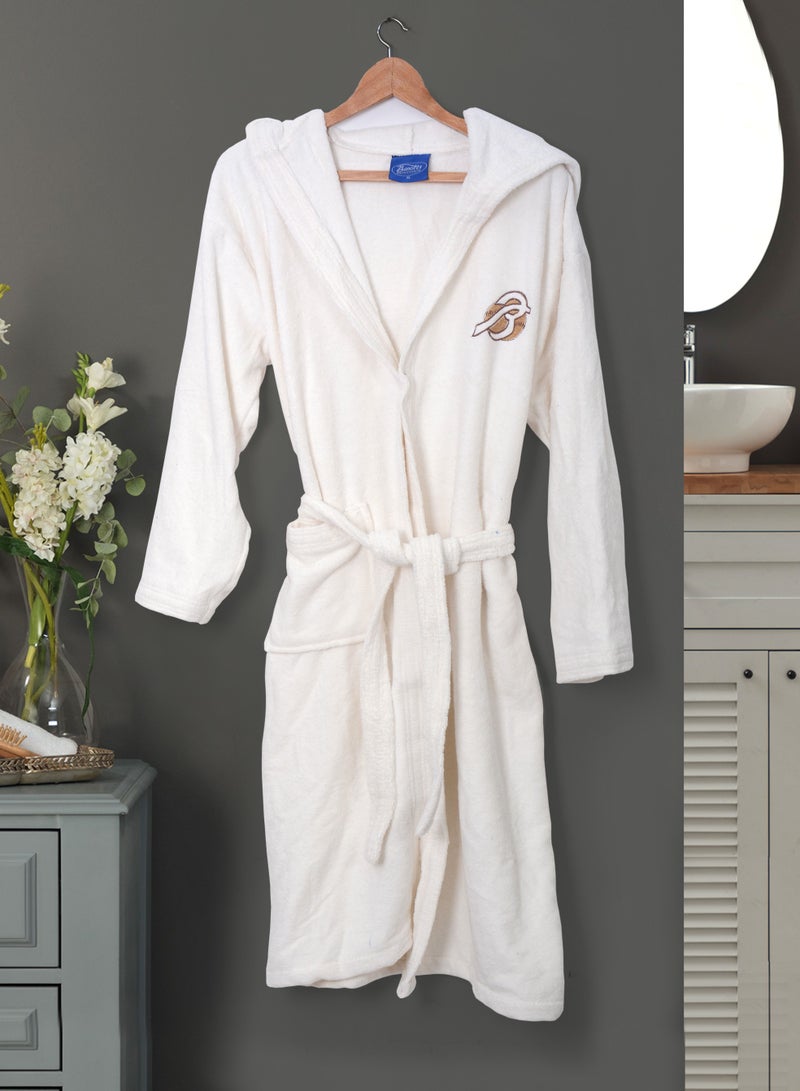Cotton bathrobe with a pocket &head cap for unisex, 100% Egyptian cotton, ultra-soft, highly water-absorbent, color-fast and modern, ideal for daily use, resorts and spas2XL