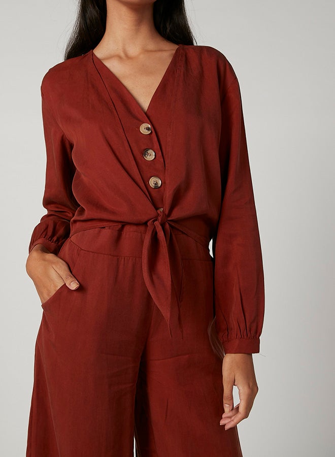 Blooming Meadows Retro Style Jumpsuit Red