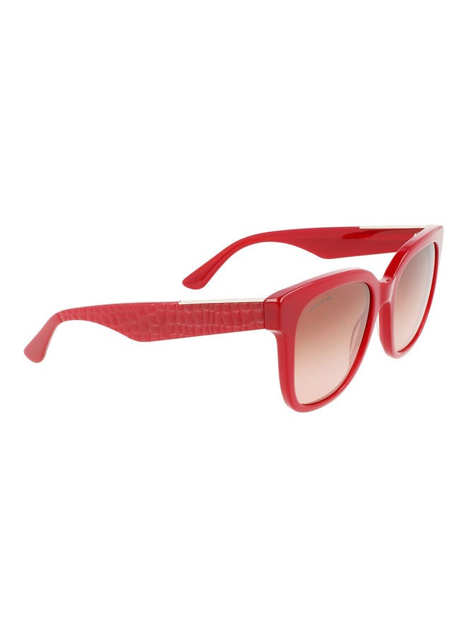 Women's Full Rim Acetate Rectangle Sunglasses L970S 5519 (601) Opalin Burgundy
