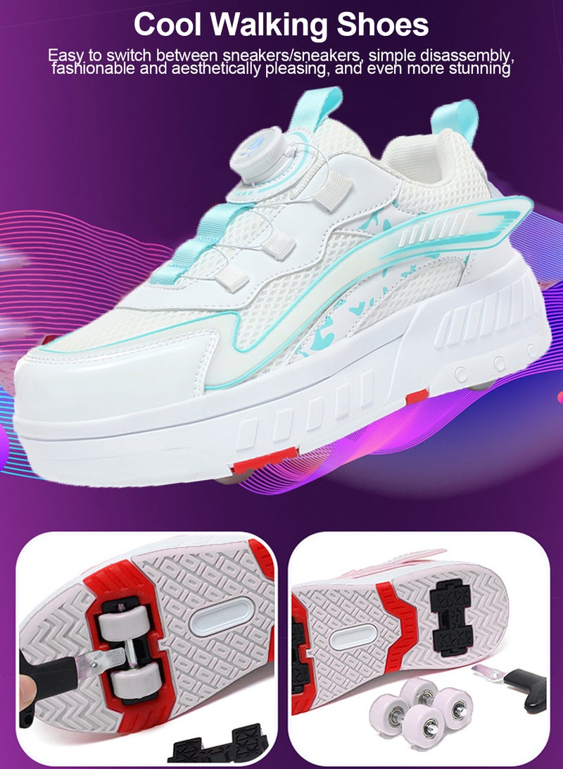 Roller Skate Shoes Fashion With Four Wheels Sport Sneaker Outdoor