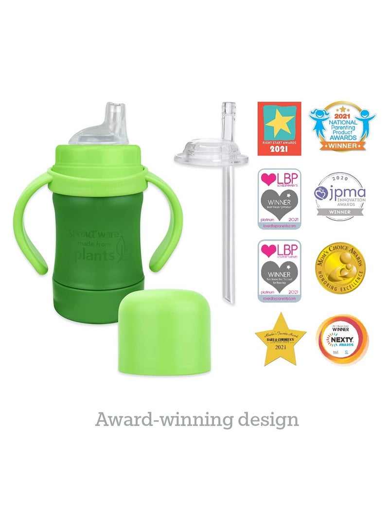 Sprout Ware Sip & Straw Cup made from Plants-6oz-Green- 6mo+