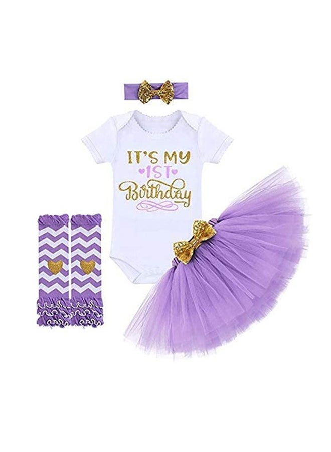 First Birthday Party Baby Girl Dress Purple