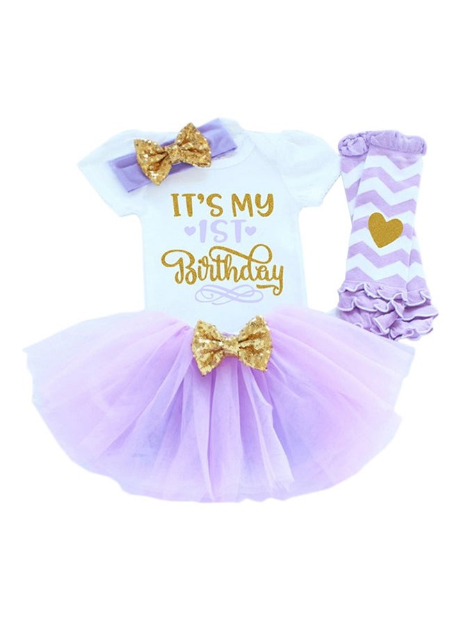 First Birthday Party Baby Girl Dress Purple
