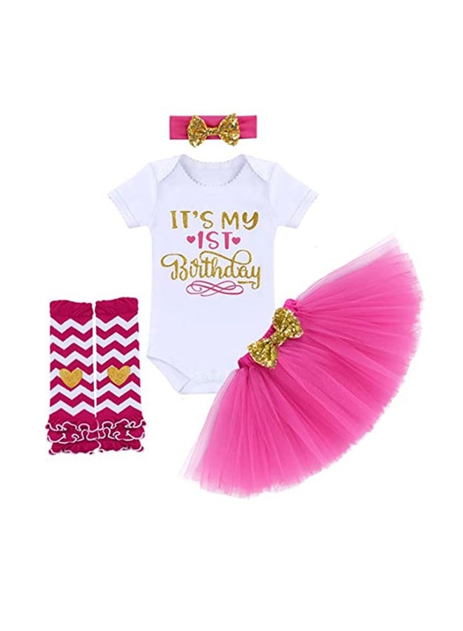First Birthday Party Baby Girl Dress Hot Pink