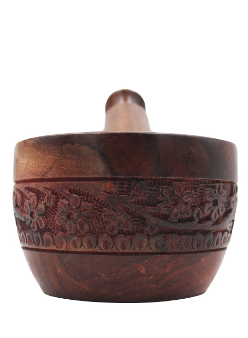 Handmade Wooden Hand Grinder Bowl 6x3 Inch