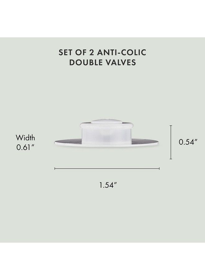 Baby Bottle Anti Colic Double Valve For Anti Colic Bottles & Natural Rubber Bottle Nipples Colic & Gas Preventing Bottles Parts 2 Pack