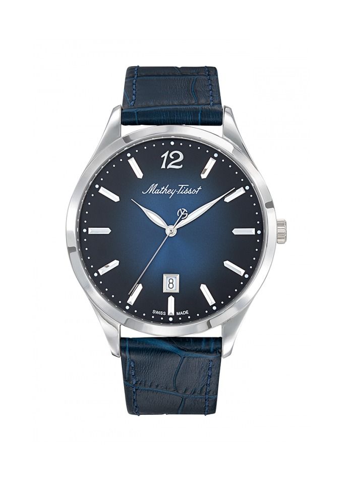 Mathey-Tissot Urban Blue Dial Blue Leather Men's Watch H411ABU