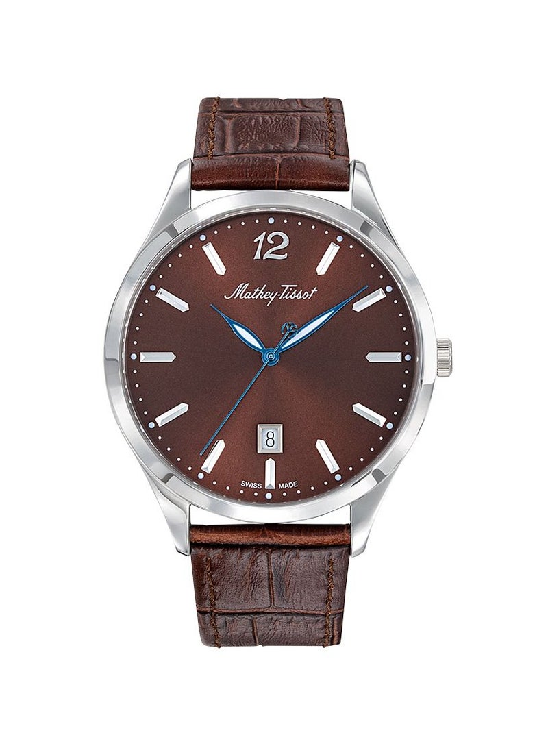 Mathey-Tissot Urban Brown Dial Brown Leather Men's Watch H411AM.