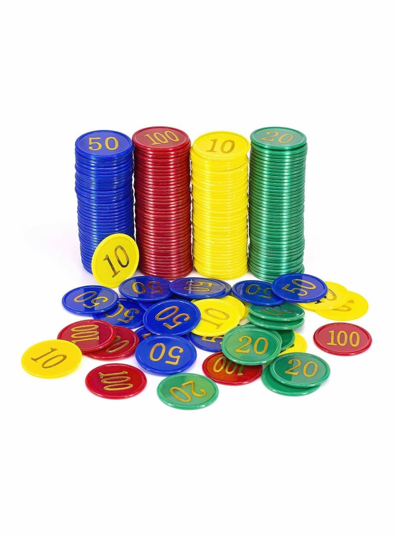 160Peices Plastic Counting Chip Set with Storage Box for Home Game, Kids Game Play, Learning Math